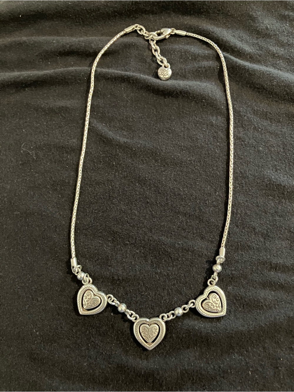 Brighton Silver Heart Trio Necklace
